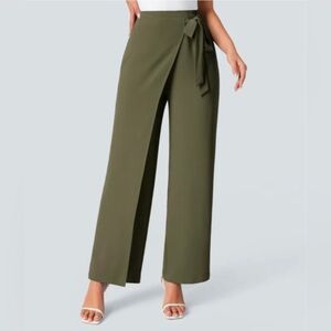 Olive Green Wrap Pants - Halara